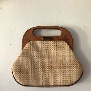 Vintage Aigner straw handbag